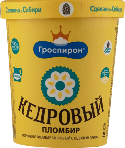 

Мороженое пломбир Гроспирон Кедровый 410 г