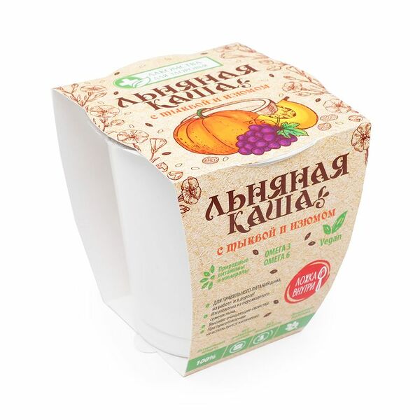 Каша льняная Лакомства для здоровья с тыквой и изюмом 50 г