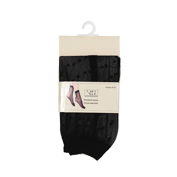 Носки женские капроновые RS В Горошек р.36-39 Черный 1 пара