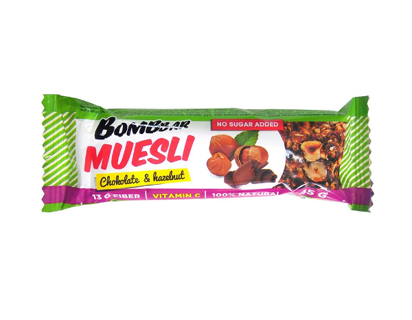 Батончик злаковый BombBar шоколад, фундук 45 г