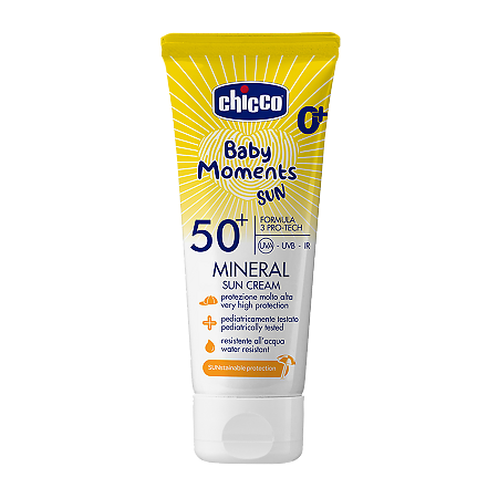 Chicco Крем минеральный солнцезащитный 0+ Baby Moments Sun SPF50+ 75 мл