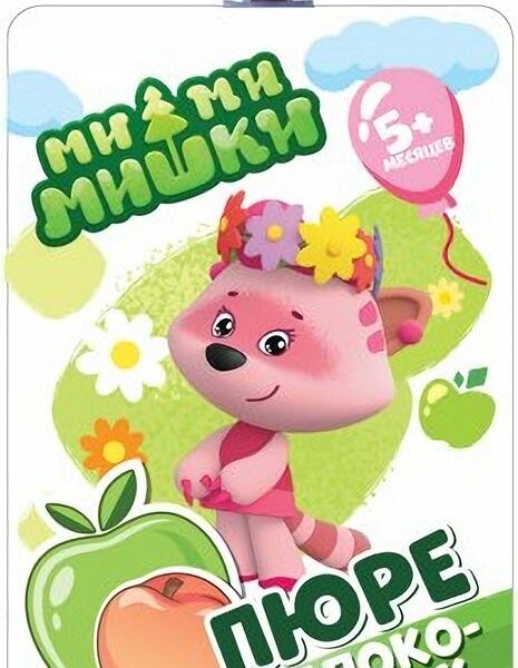 Пюре Ми-Ми-Мишки из яблок и персиков с 5 мес. 90г