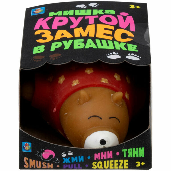 Игрушка-антистресс 1Toy Крутой замес Мишка в рубашке 1 шт. цвет в ассортименте 