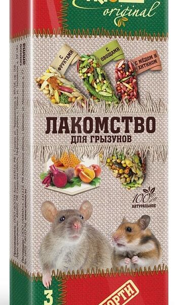 Triol Original палочки ассорти для грызунов (3 шт.)