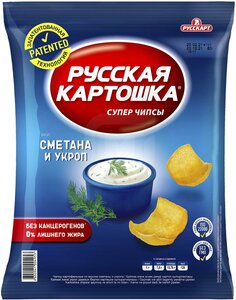Русская картошка Чипсы картофельные Сметана Укроп в Магнит со скидкой –18%