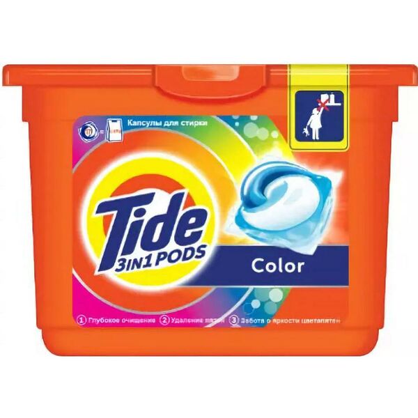 Капсулы для стирки Tide 3 в 1 Color, 15 шт