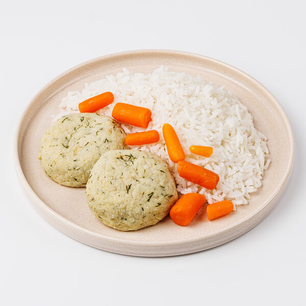 Котлеты ВкусВилл Классика рыбные с гарниром из риса, 220 г