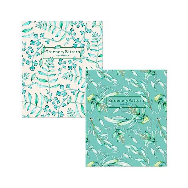 Тетрадь на скрепке Greenery Patterns  96л 170х203  3319
