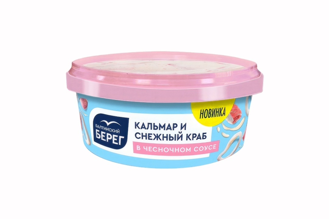 

Кальмар и снежный краб Балтийский берег в чесночном соусе 300 г