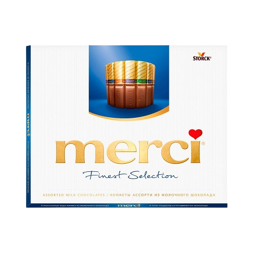 Набор шоколадных конфет MERCI из молочного шоколада вес 250г Storck ГЕРМАНИЯ