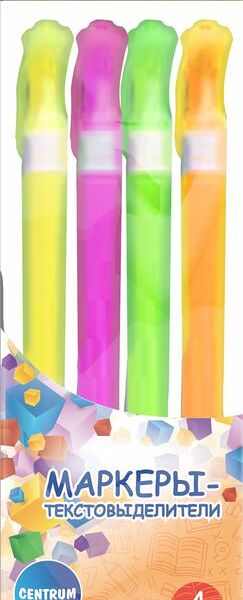 Маркеры-текстовыделители Centrum 4шт.