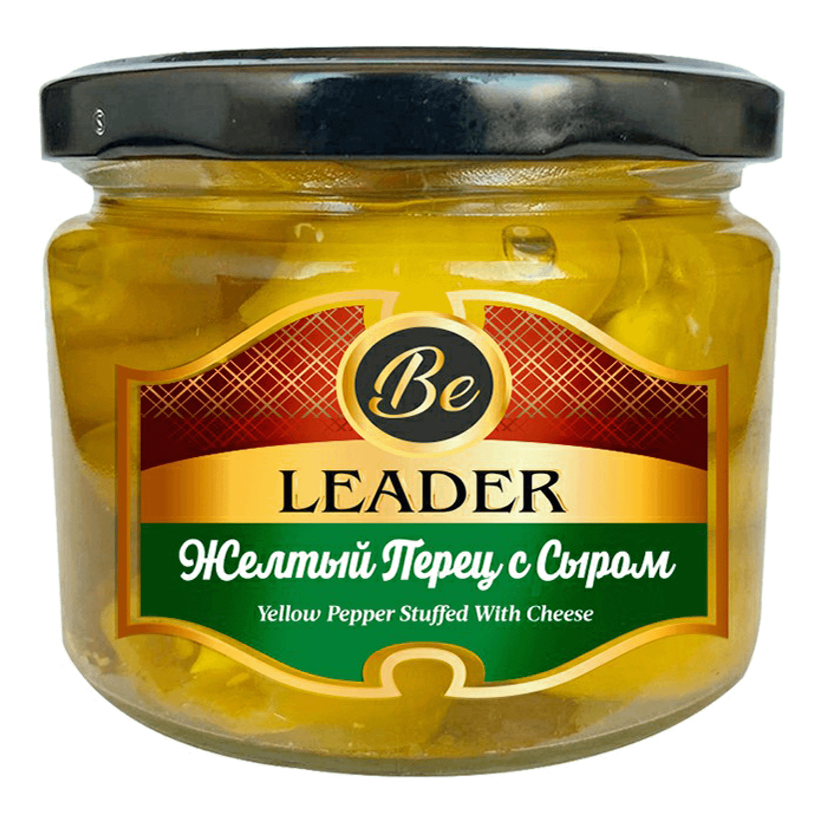 

Перец LEADER Желтый фаршированный с сыром черн. ст. 290г