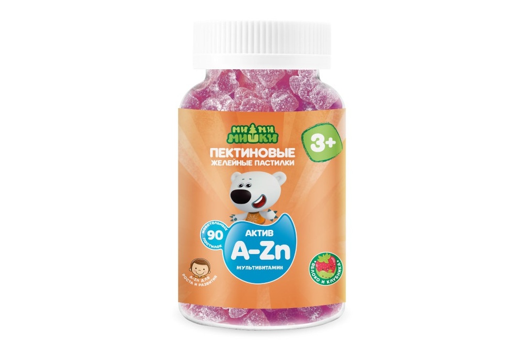 

МиМиМишки Актив мультивитамин пастилки пектиновые яблоко и клубника 90 шт