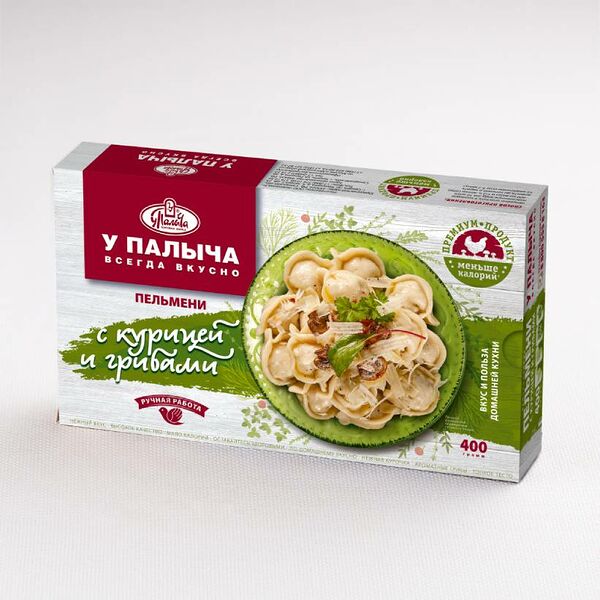 Пельмени с курицей и грибами ручной лепки 400 г