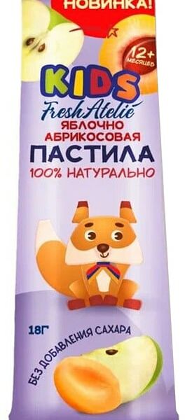 Пастила Fresh Atelie яблочно-абрикосовая с 12 месяцев 18г