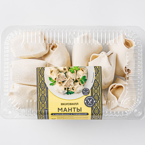 Манты с цыпленком и говядиной(Продукт замороженный)