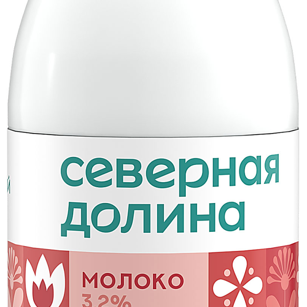 Молоко Северная Долина питьевое пастеризованное 3.2%, 1.4л