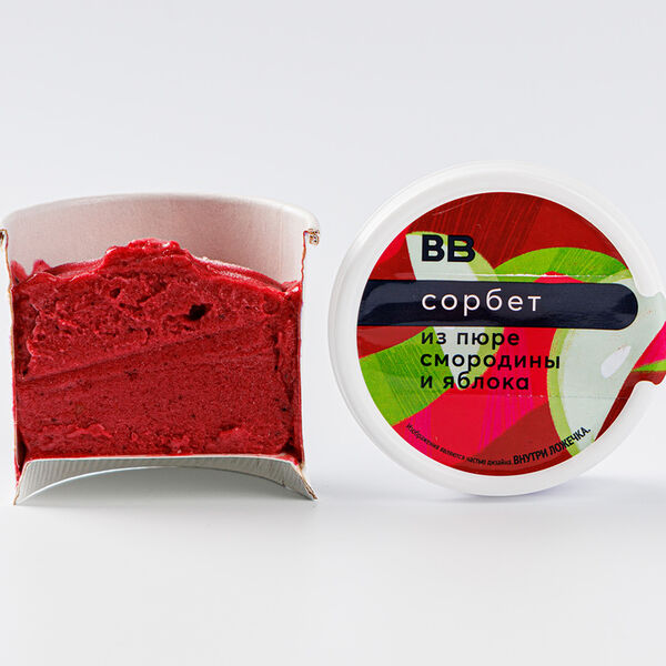 Сорбет из пюре смородины и яблока(Продукт замороженный)