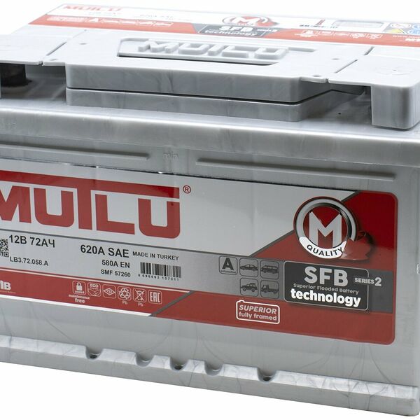 Аккумулятор MUTLU SFB M2 72 Ач 580 А обратная полярность
