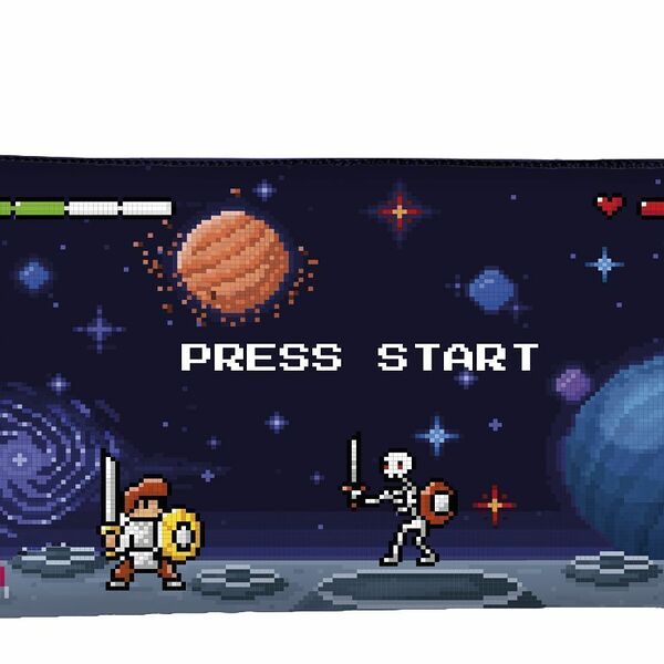 Пенал-тубус 1 отд сред Schoolformat Мир пикселей 210х65 мм синий полиэстер