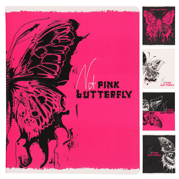 Тетрадь общая ПЗБМ Баттерфляй, А5, 48 листов, в клетку, на скрепке, в ассортименте