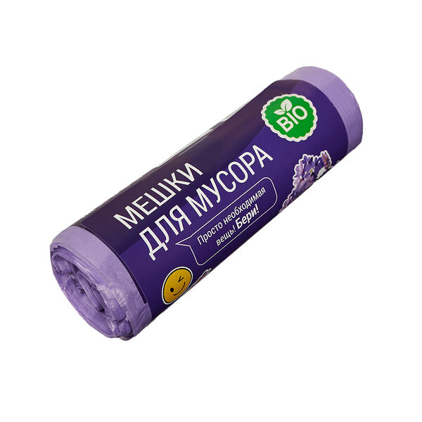 Всёгазин мешки для мусора био 20 шт, 30л, 4 аромата (ваниль, клубника, лимон, лаванда)