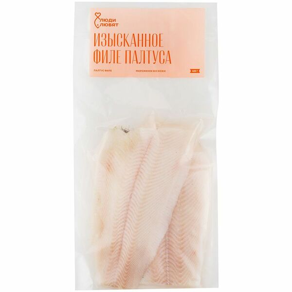 Палтус Люди Любят филе без кожи замороженое, 400г