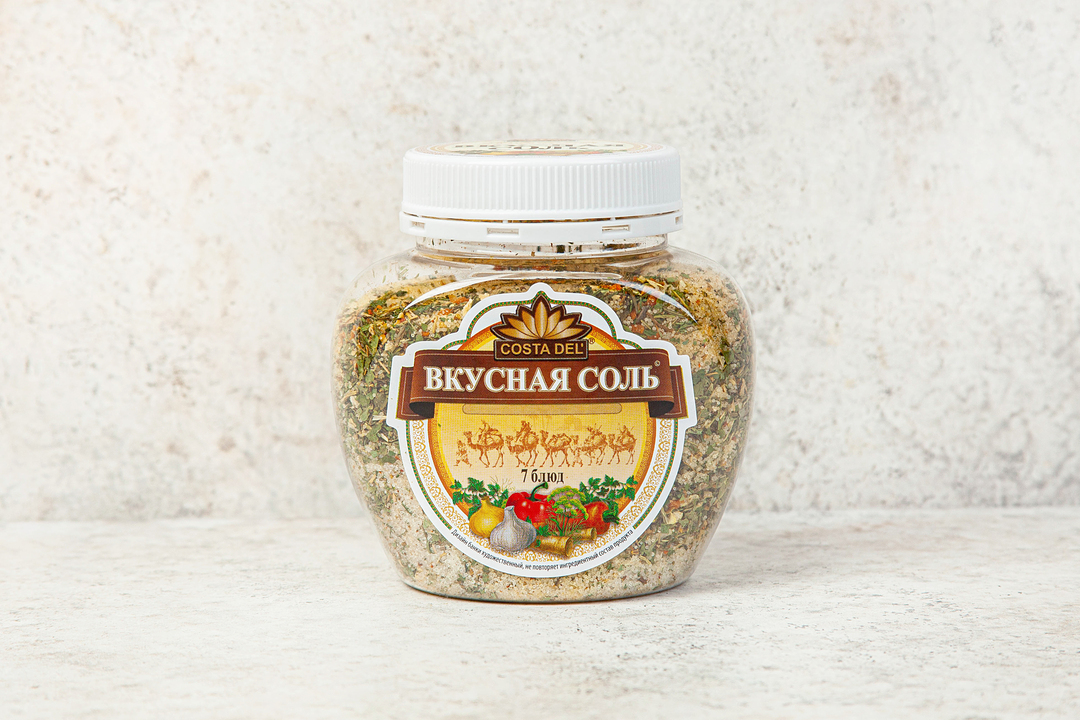 

Соль Costa Del Вкусная Соль 7 Блюд с пряностями и овощами 400 г