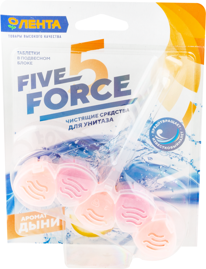 

Блок для унитаза ЛЕНТА Five force с ароматом дыни