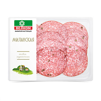 Колбаса сырокопченая Велком Миланская, нарезка, 90г