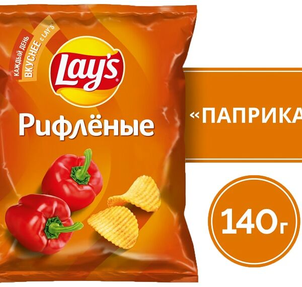 Чипсы Lays Рифленые Паприка 140г