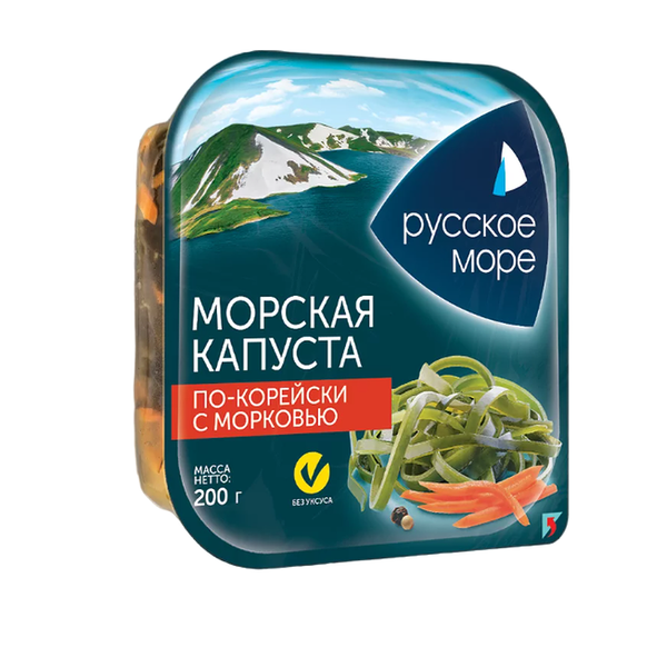 Морская капуста Русское море маринованная по-корейски с морковью, 200г