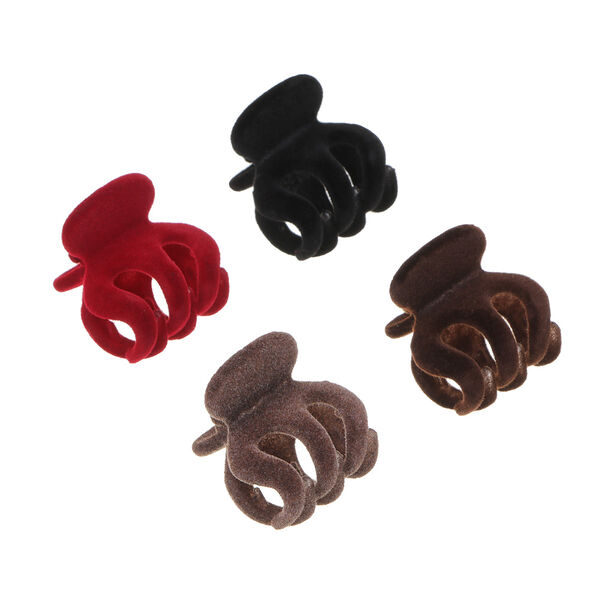 Краб для волос ЮНИLOOK 3.5 см, пластик, полиэстер, 4 цвета, ACS-119, в ассортименте, 1 шт.