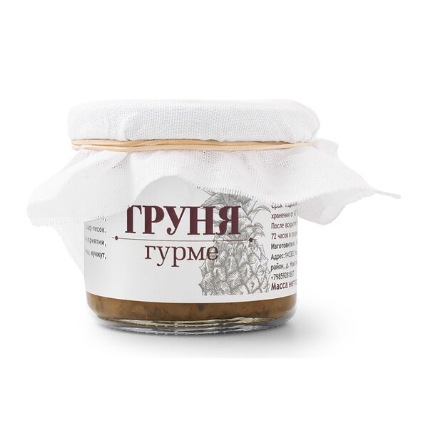 Конфитюр Груня Гурме Ананасовый с чили и кориандром 100г, Россия