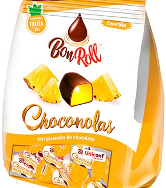 Конфеты Bon Roll глазированные с желейным корпусом Ананас 150г