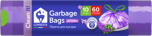Пакет для мусора LOMBERTA с завязками aroma 60л