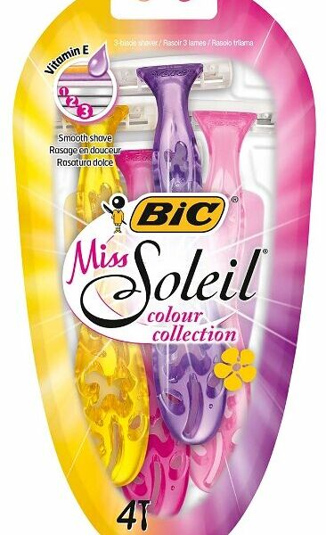 Бритвенный станок Bic Miss Soleil Colour Collection женский 3 лезвия, 4 шт