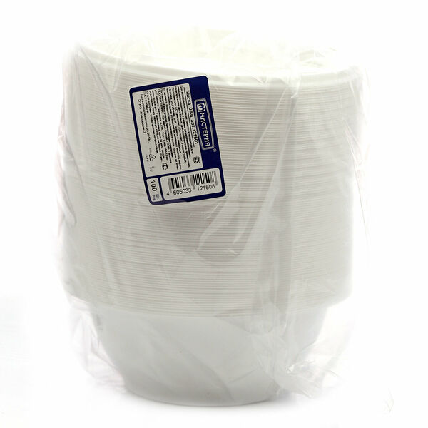 Тарелки глубокие Мистерия белые 0,6 л 50 шт