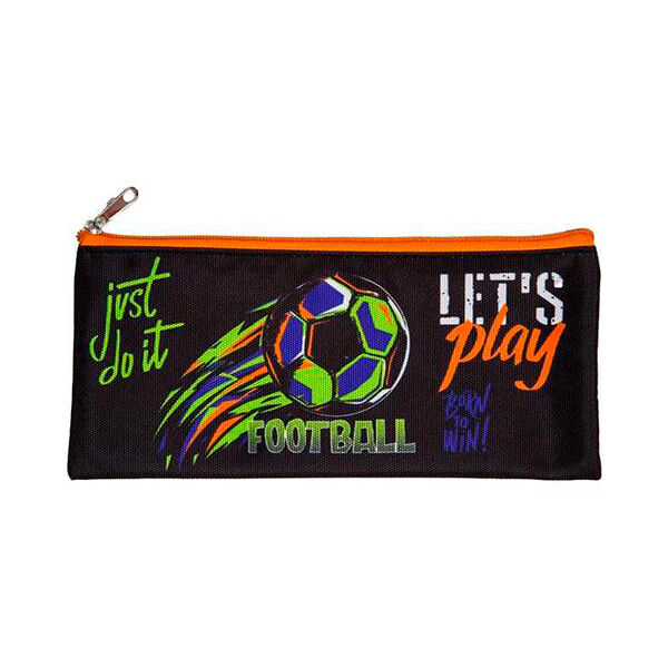 Пенал мягкий плоский 215х90х10мм Attomex Football  текс-
тильный  на молнии арт7024428
