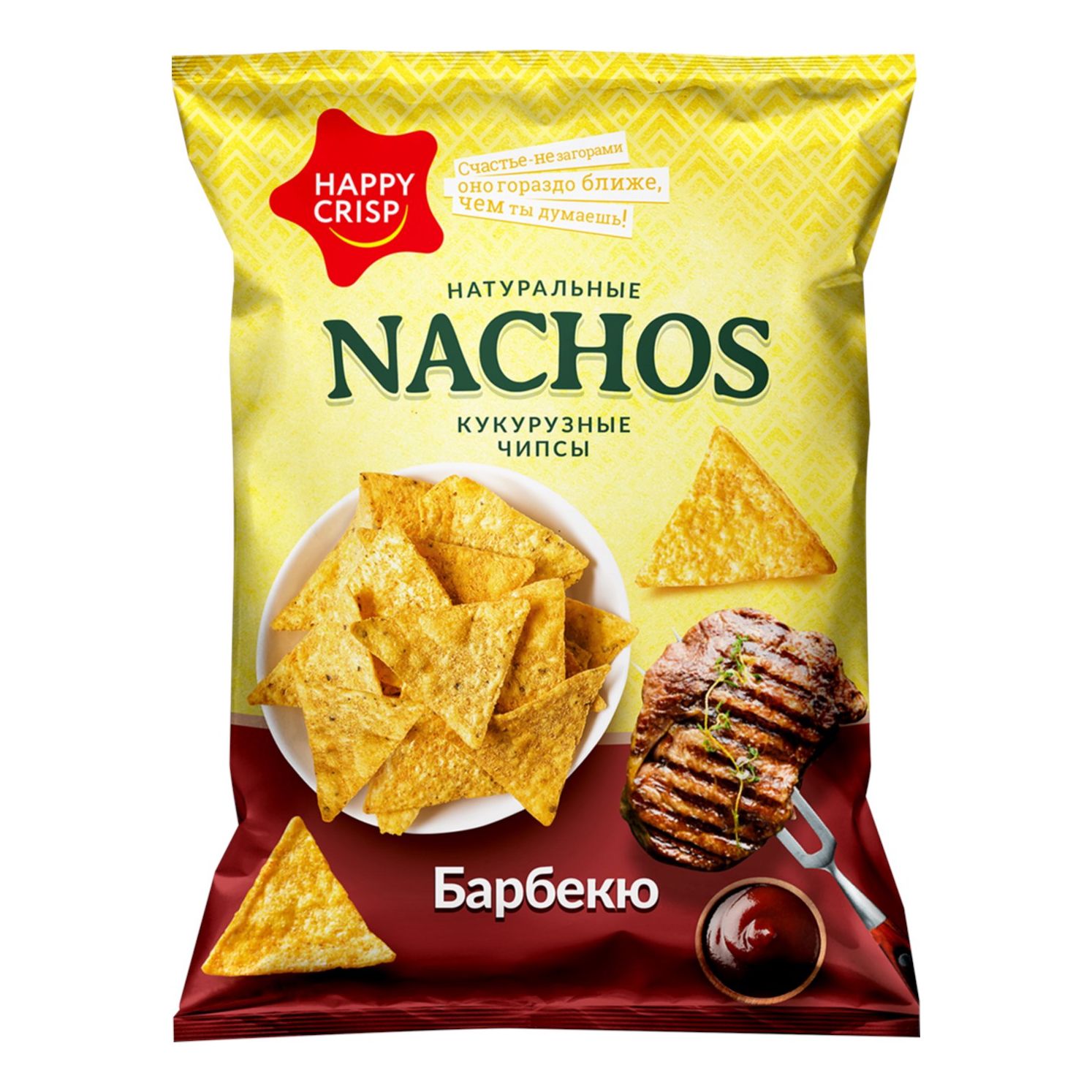 

Чипсы кукурузные Happy Crisp Nachos Барбекю, 75 г