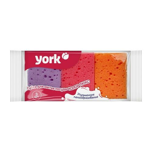 Губки для посуды York Колор Люкс 3шт