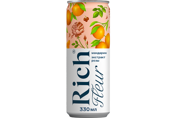 Напиток сокосодержащий Rich Fleur Виноград лимон мандарин с ароматом розы