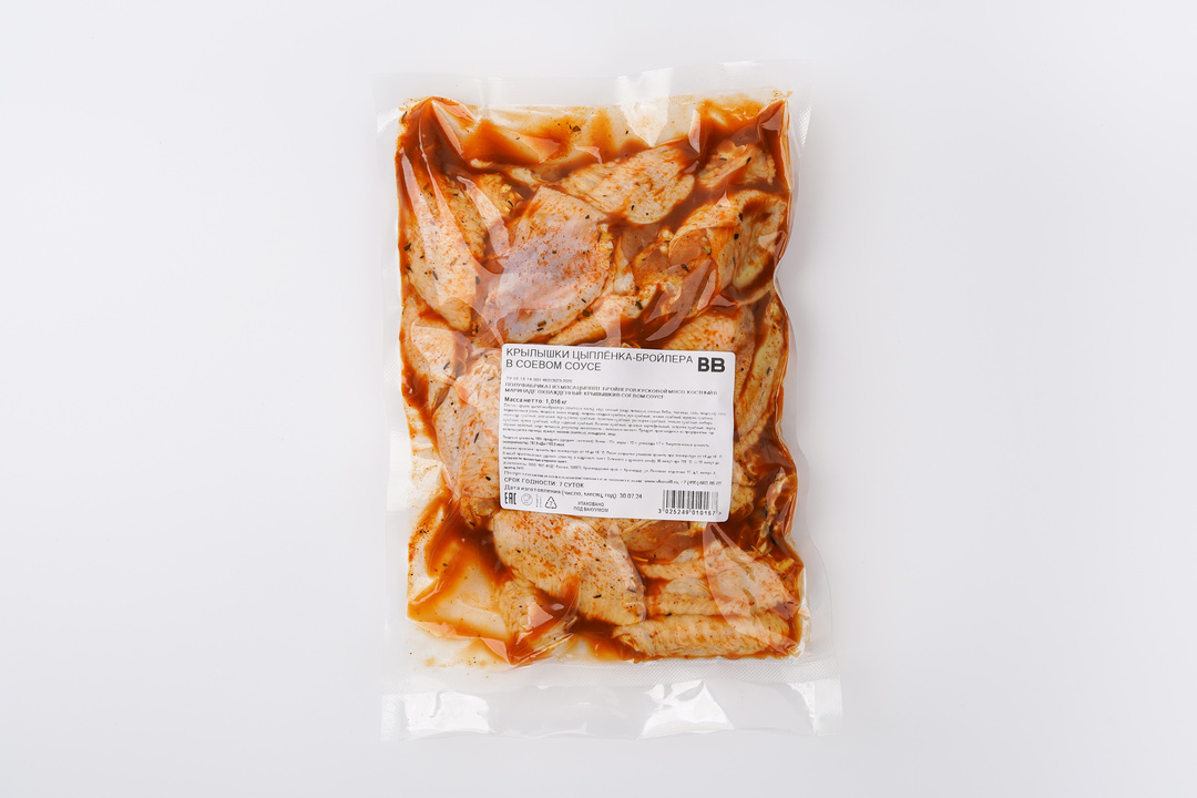 

Крылышки цыпленка-бройлера в соевом соусе,вес