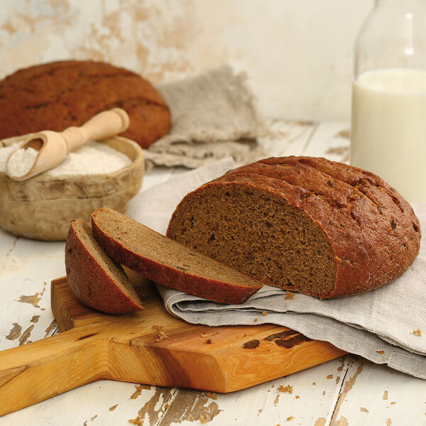 Хлеб ржаной подовый с пророщенным зерном МясновЪ Пекарня нарезка