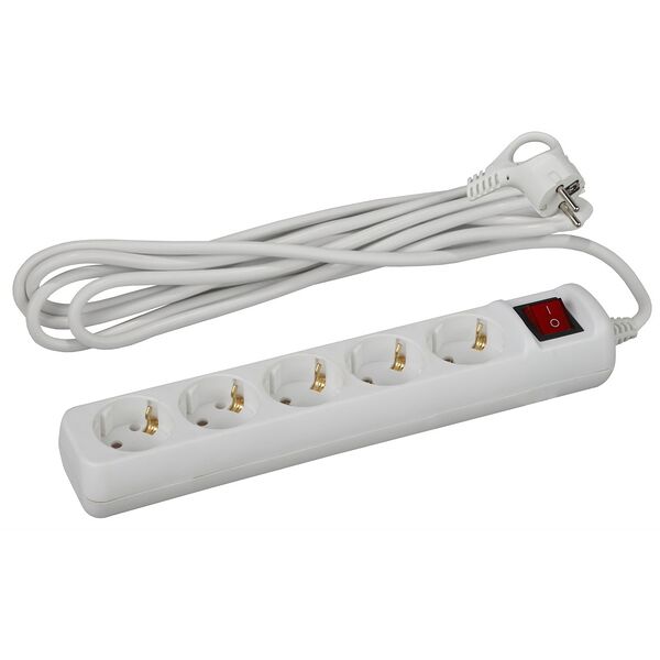 Удлинитель Эра UX-5es-1.5m 5 гнезд с заземлением с выключателем 10А 1.5м