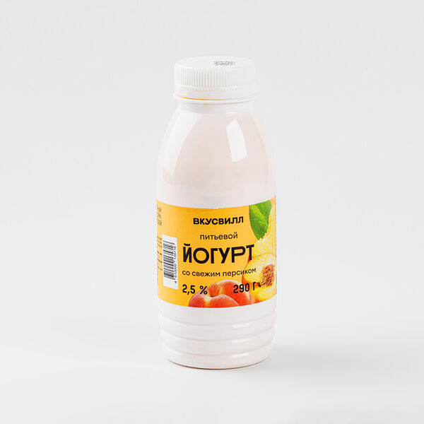 Йогурт питьевой ВкусВилл со свежим персиком 2,5% 290г
