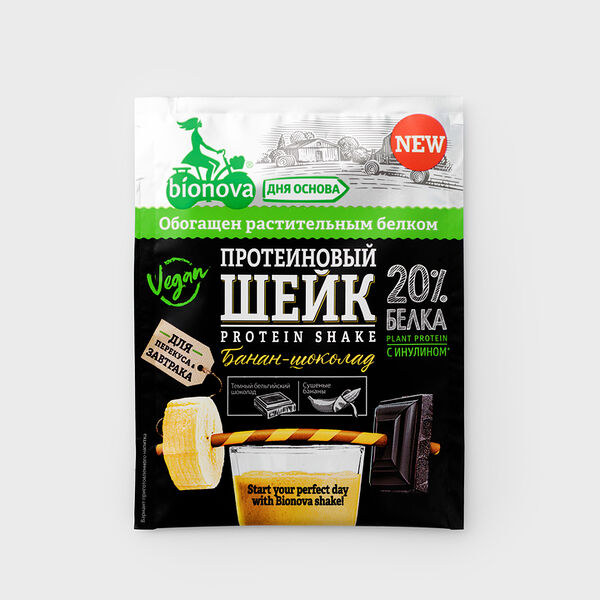 Шейк протеиновый Bionova Банан-шоколад 25 г