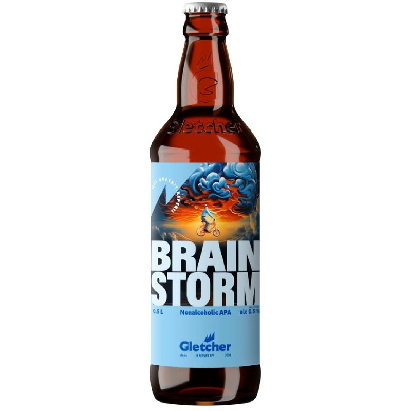 

Пиво Gletcher Brain Storm светлое фильтрованное безалкогольное 500 мл
