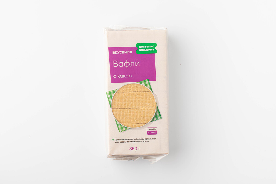 

Вафли ВкусВилл с какао 350 г