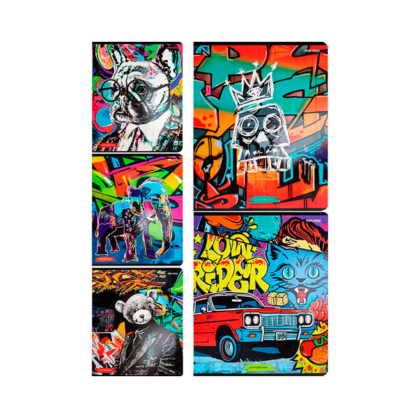 Тетрадь  Молодежные дизайны 48-2417 клетка 48л твин-лак цвет мелов обл 5 диз в спайке 48-2417